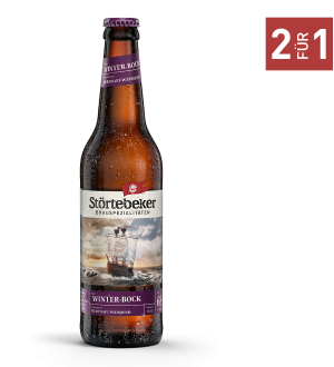 Eine Störtebeker Flasche Winter-Bock 0,5l.